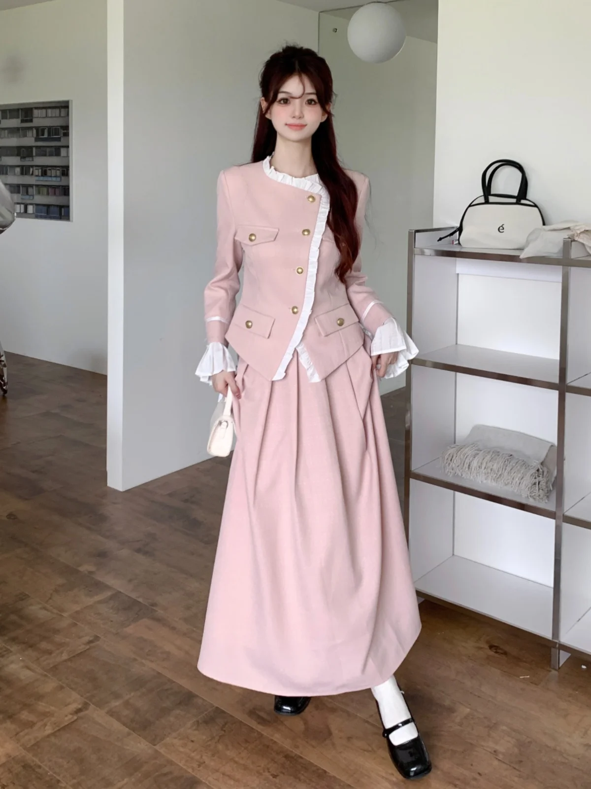 Heiress-style Dress Set for Women: 2024 Autumn Plus Size French Elegant Jacket with Skirt, Slimming Two-piece Outfit Hot Sale