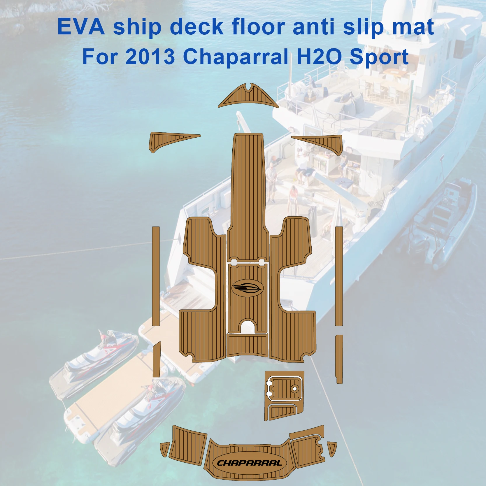 

2013 Chaparral H2O Sport Traction Mat Foot Pad Decking Sheet Self Adhesive Swim Platform Cockpit Pad Boat Aessories Customizable