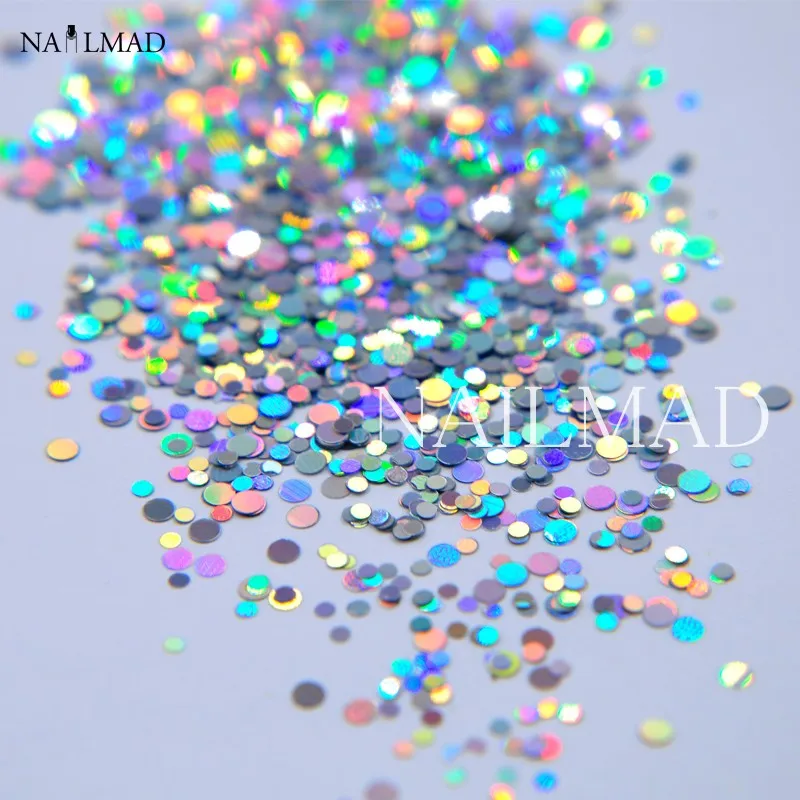 1 box 1mm 2mm Mixed Holo Glitters Laser Nail Glitter Nail Sequins Shiny Nail Paillettes Hologram Nail Art Glitter