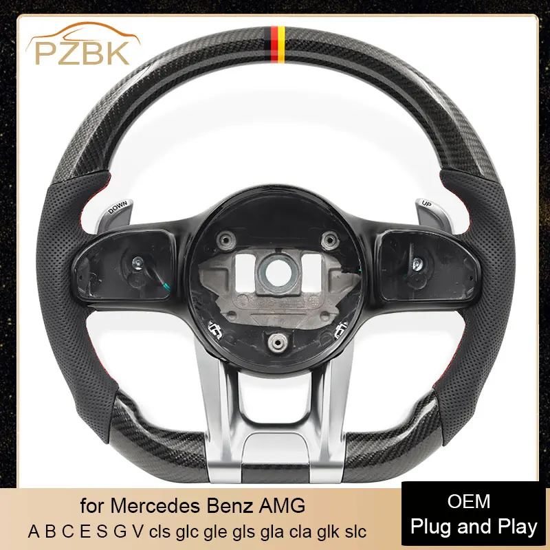 

Upgrade Carbon Fiber Car Steering Wheel for Mercedes Benz AMG A/B/C/E/S/G Class W204 W205 W212 W213 CLA GLA CLC CLK CLS S500