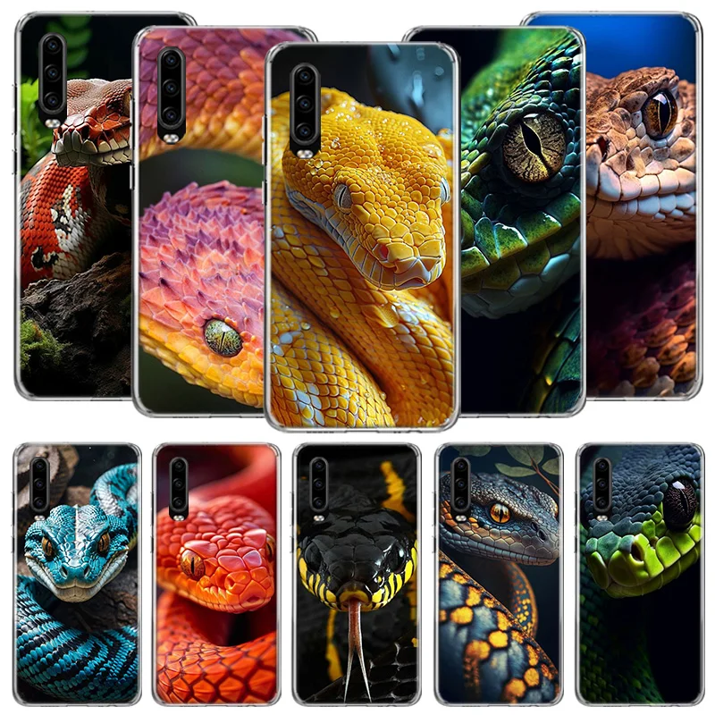 Forest Vipers And Pythons Phone Case For Huawei P50 Pro P10 P20 P30 P40 Lite Cover Mate 40 30 20 10 Lite Capa Shell