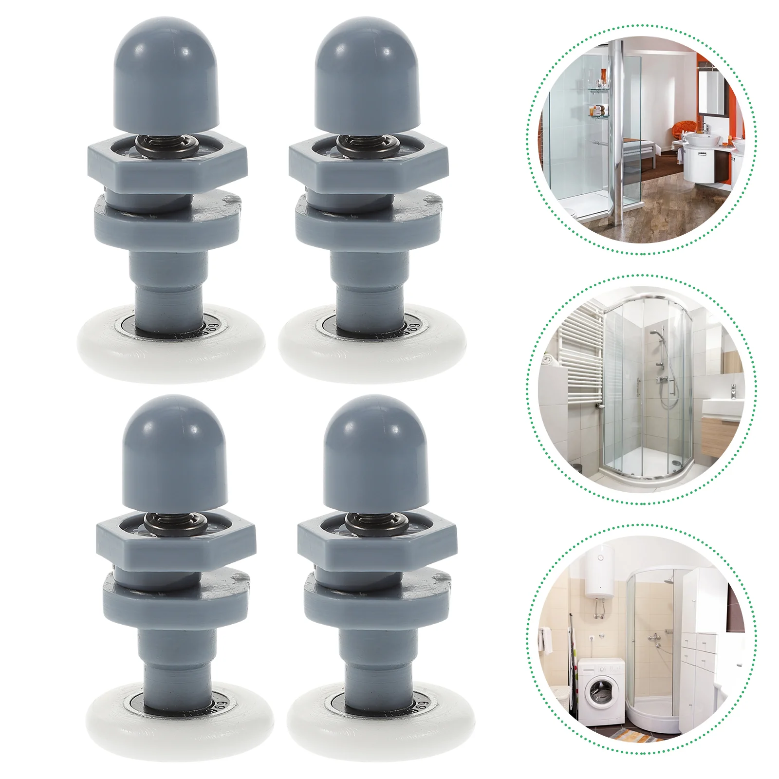 

8 Pcs Slide Rail Pulley Shower Casters Pulleys Door Wheels Replacement Iron Bathroom Sliding Runners Rollers