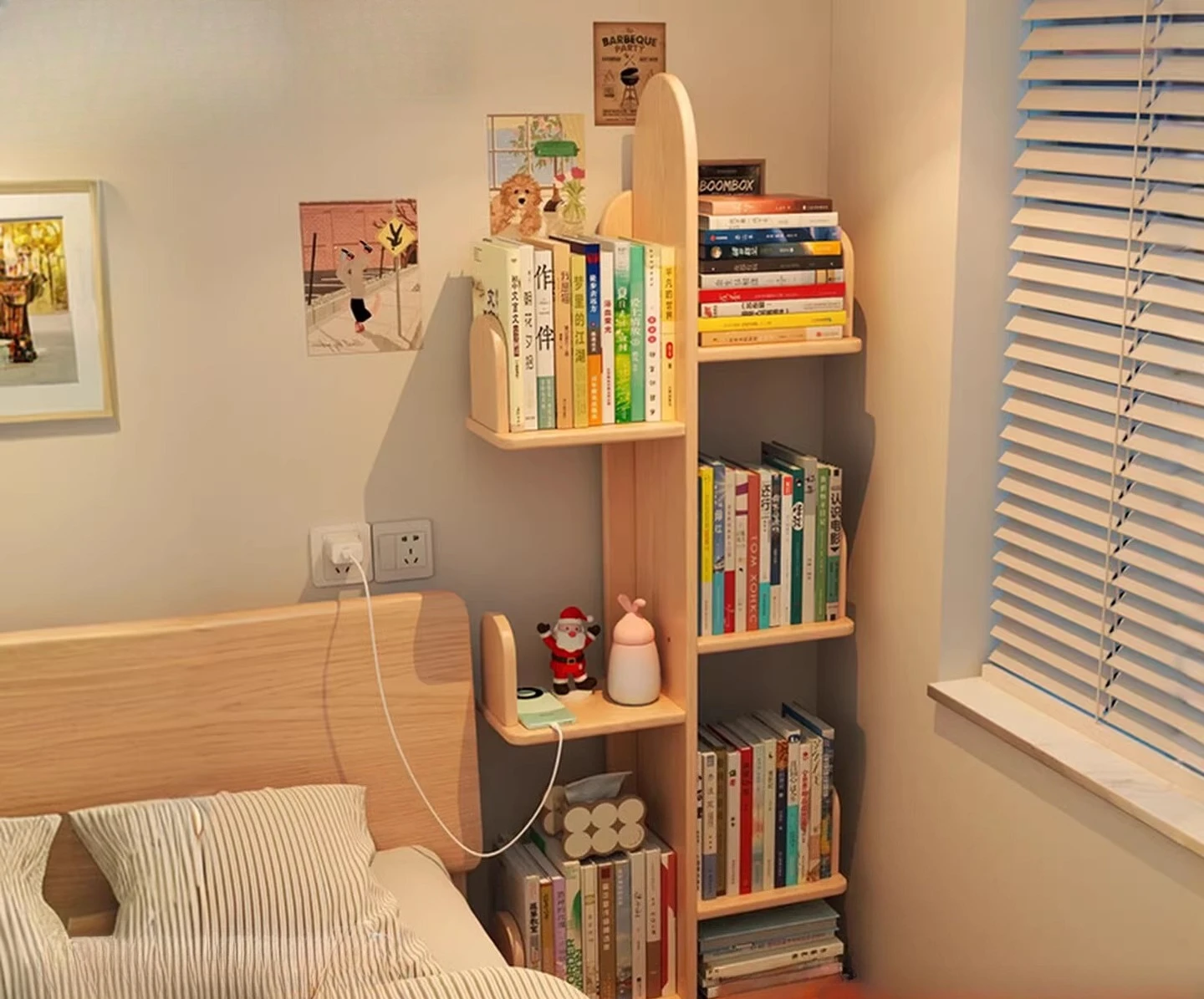 

Cactus Bookshelf Floor Shelf, Bedroom Bedside Seam Storage Rack, Student Picture Book Shelf Does Not Take Up Space Bookcase