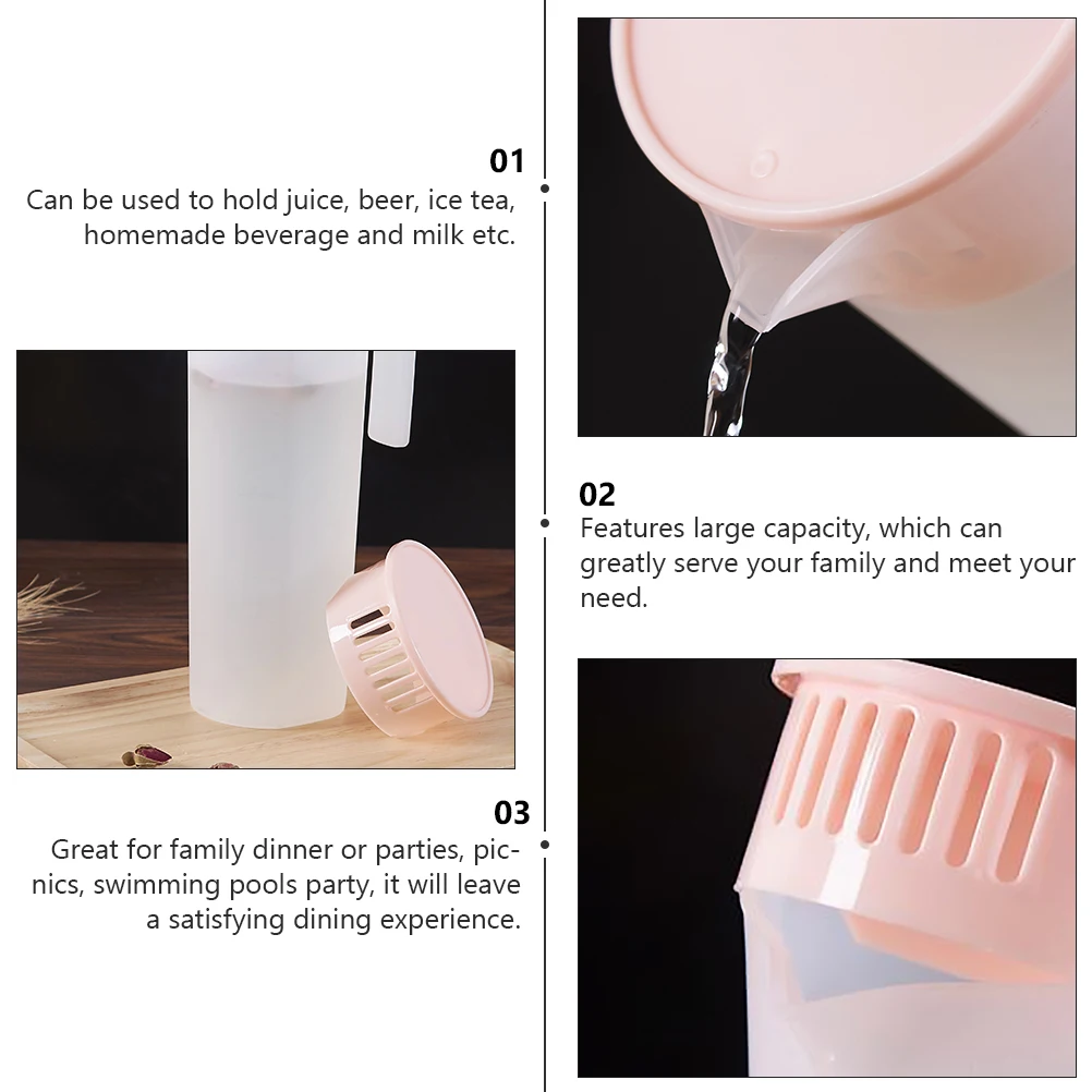 

Cold Water Bottle Pitcher with Lid Plastic Beverage Kettle for Thickened Juice Pot