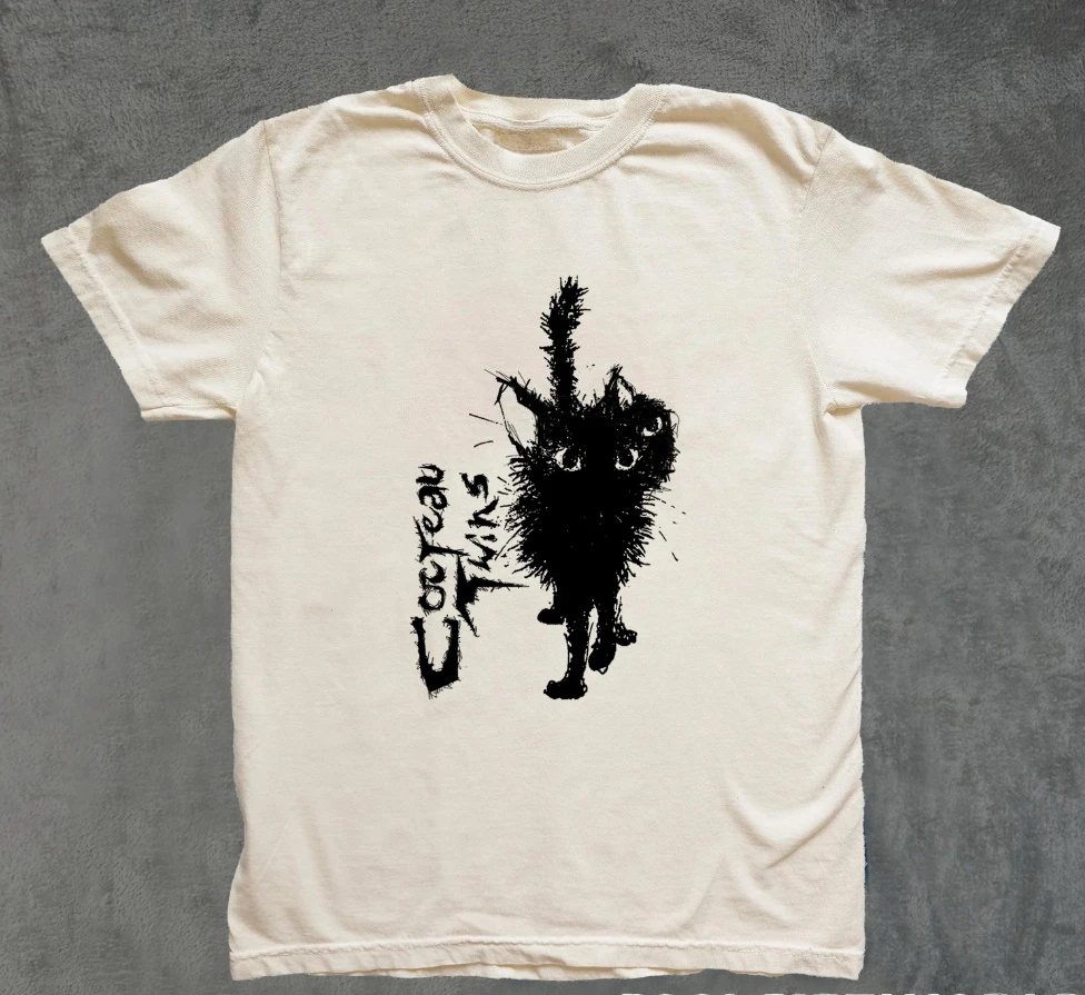 2026 Sommer Damen Vintage Cocteau Twins Grafik-T-Shirt Unisex Baumwolle und Atmungsaktiv Kurzarm Oversized Locker Lässig
