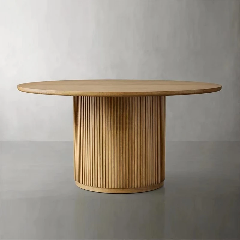 

Современный круглый обеденный стол из массива дуба, французский дизайн, современная домашняя мебель для столовой