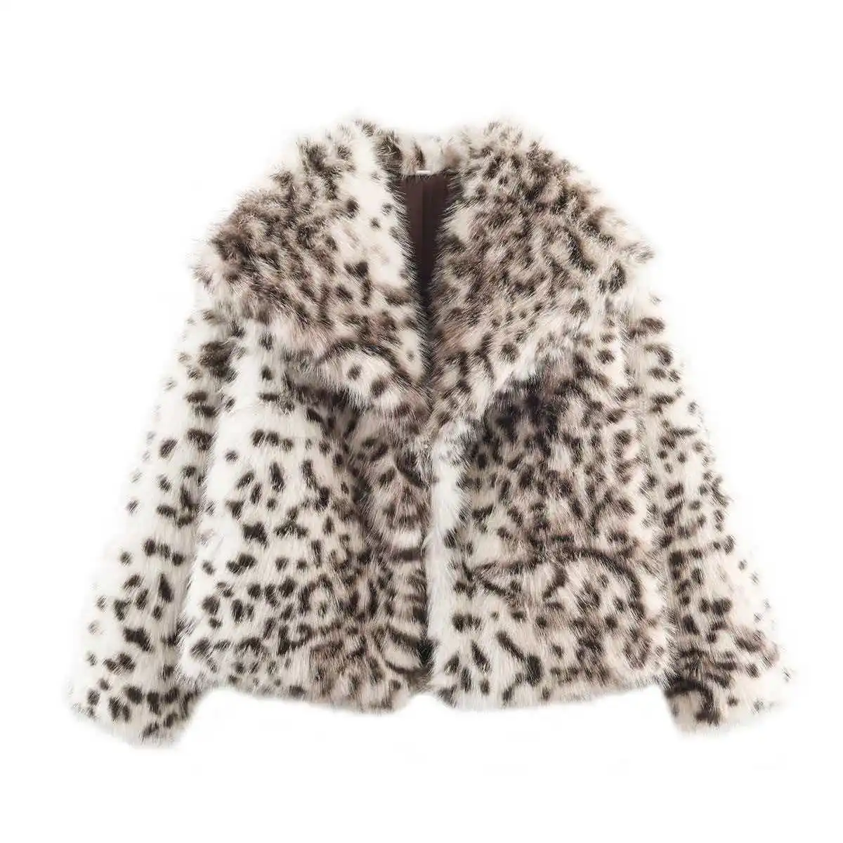 

2026 New Autumn Fashion Versatile Thickened Leopard Print Faux Fur Jacket