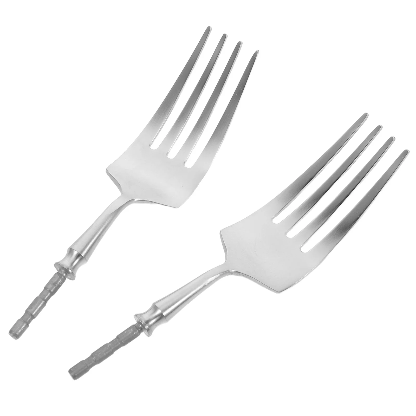 

2Pcs Detachable Fork Head Stainless Steel Cutlery Replacement Insert for Western Dinner Salad Forks DIY Flatware Upgrade