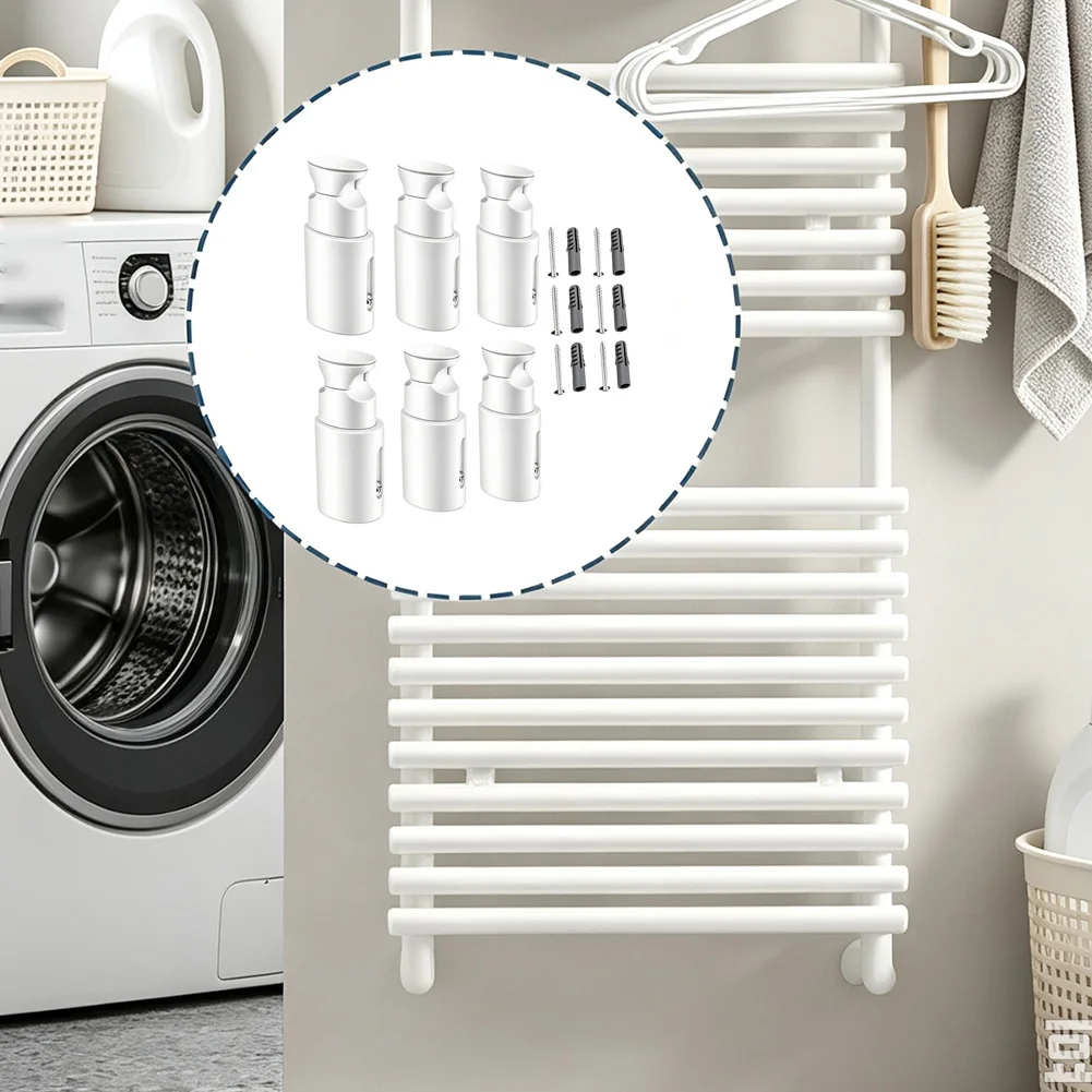 White ABS Radiator Bracket Hook 7 by 9 cm with Copper Aluminum Frame Support for Household Radiator Accessories