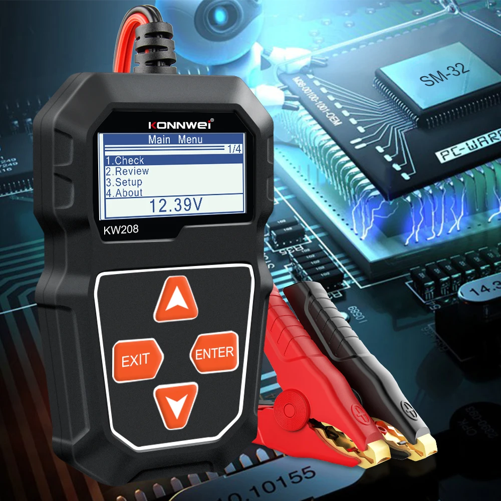 KONNWEI – testeur de batterie de voiture KW208, 12 V, 100 à 2000CCA, circuit de charge, analyseur de batterie, outils