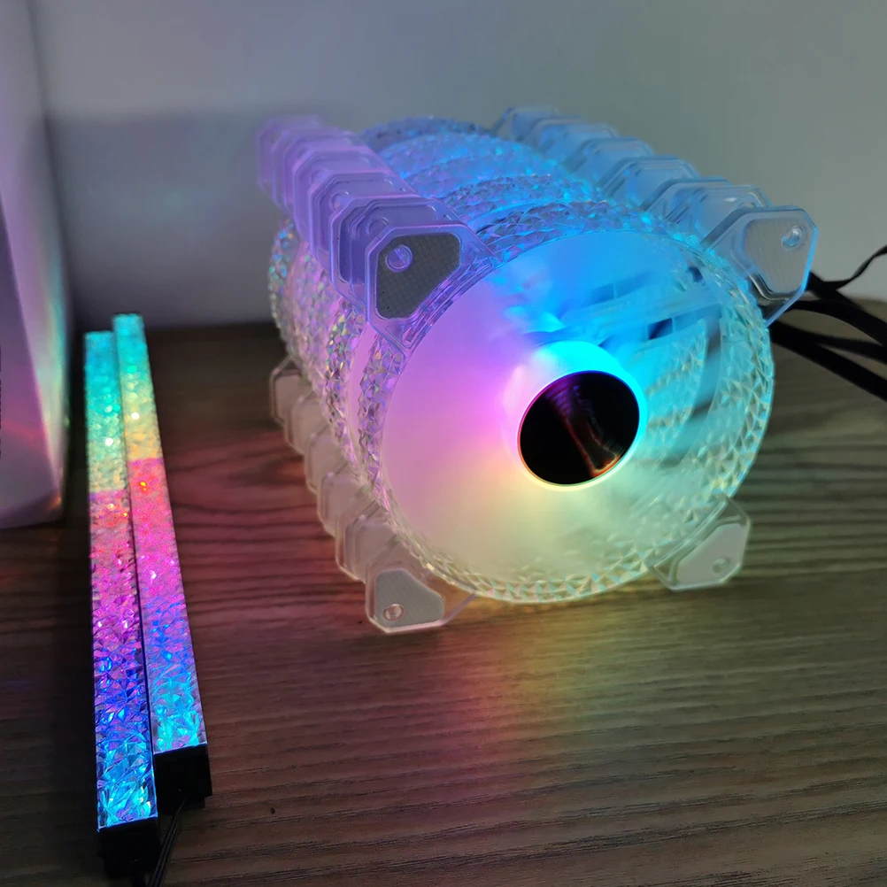 

Rgb Cooling Fan Desktop Computer Heat Sink Luminous Case Fan Cooler Plastic Computer Cooler Rgb Lighting Efficient
