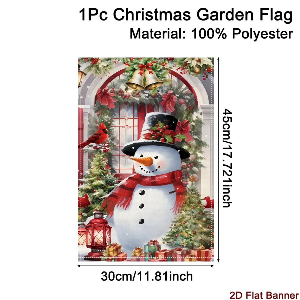 1pc Merry Christmas Garden Flag Xmas Tree Snowman Polyester Yard Banner New Year Outside Decor Christmas Decor for Home 2026