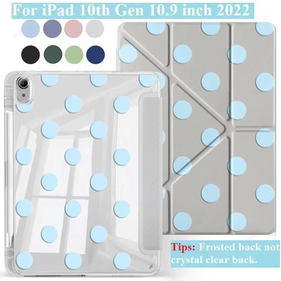 

Light Blue Dot Shell Tablet Case For iPad Pro 2025 Mini 6 7 Air 4 5 M3 M2 M4 11inch Pro 11th 10th 9th 8th 7th 12.9inch Holder