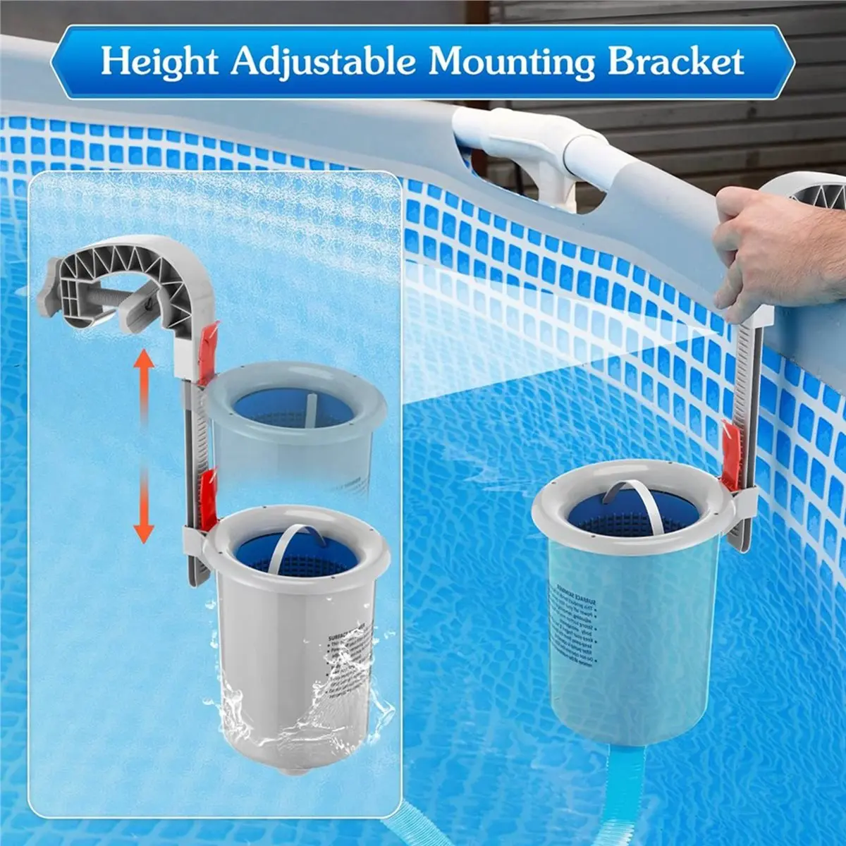 【A30I~】 Above Ground Pool Skimmer Automatically Cleans Pool Skimmer Accessories with Hose Basket Net, Adjustable Floating