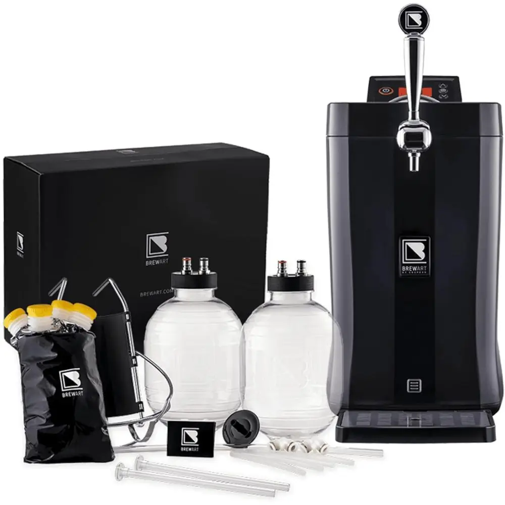 

Carbon Dioxide-Free Draft System for Home Use with Two 5L Kegs, Adjustable Temperature (32°-50°), Compact, Chrome Tap, LCD Displ
