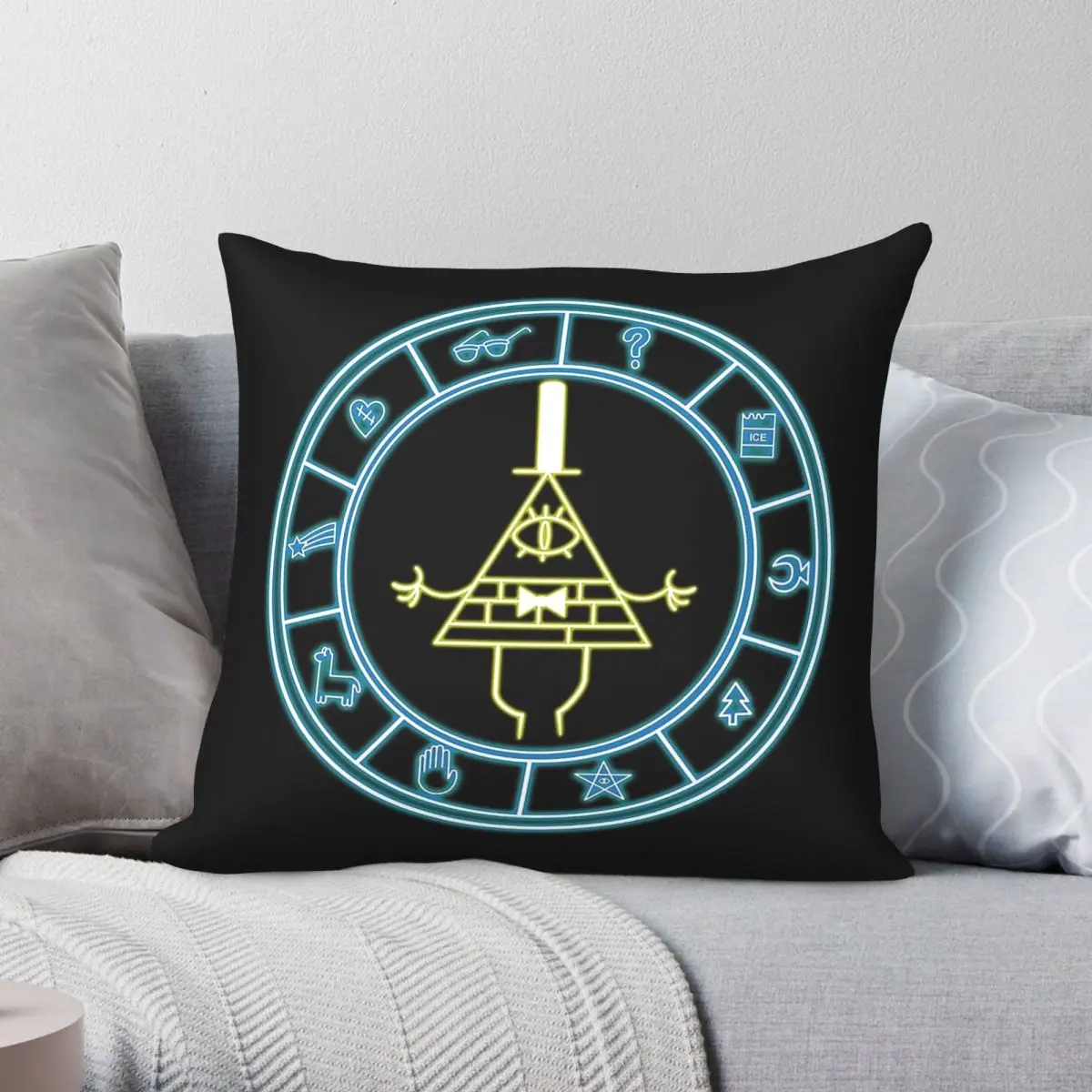 Bill Cipher Invocation Square Pillowcase Polyester Linen Velvet Pattern Zip Decorative Pillow Case Home Cushion Cover