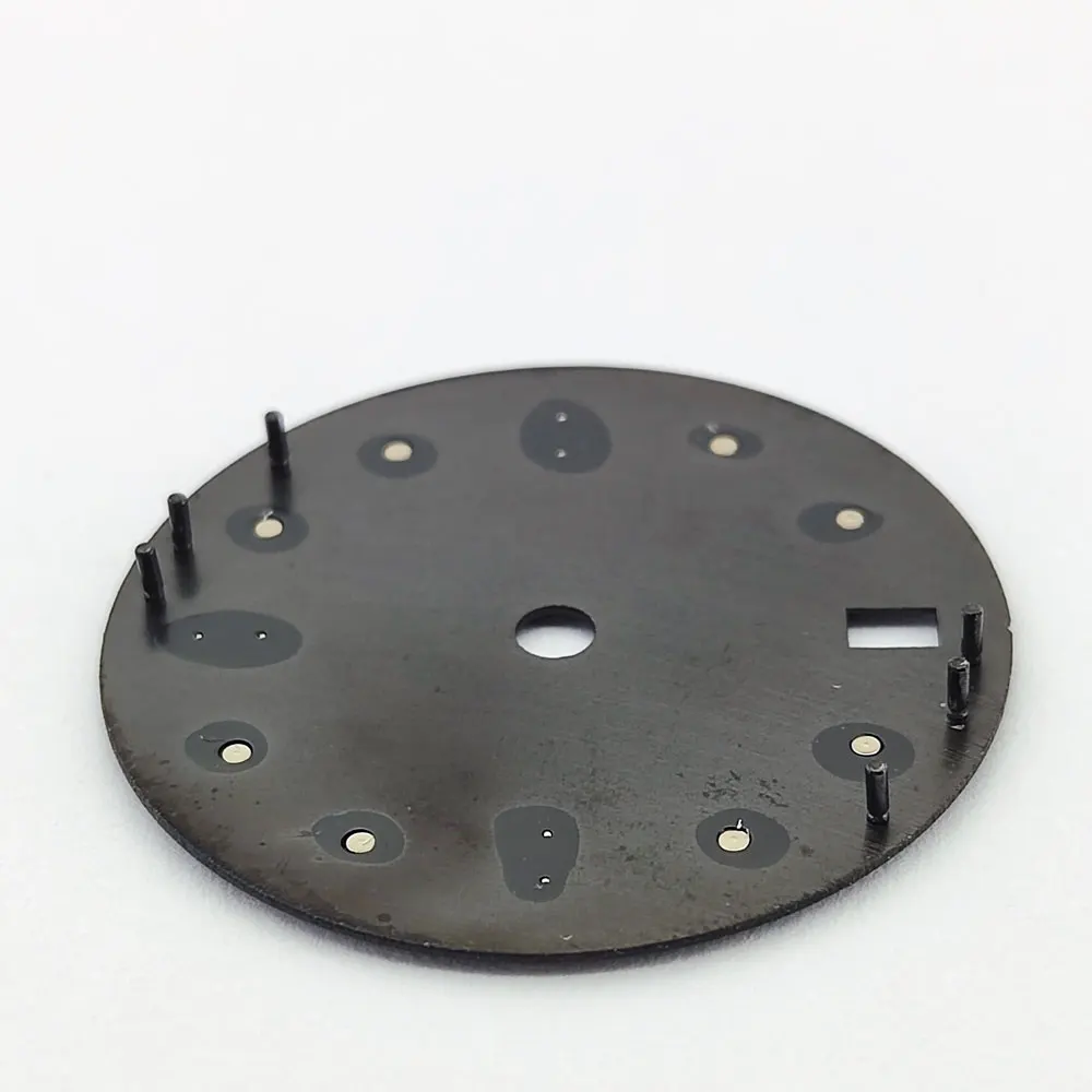 Cadran de montre NH34 GMT, cadran de 28.5mm, cadran noir, veilleuse verte, adapté au mouvement nh34 nh35, accessoires de montre