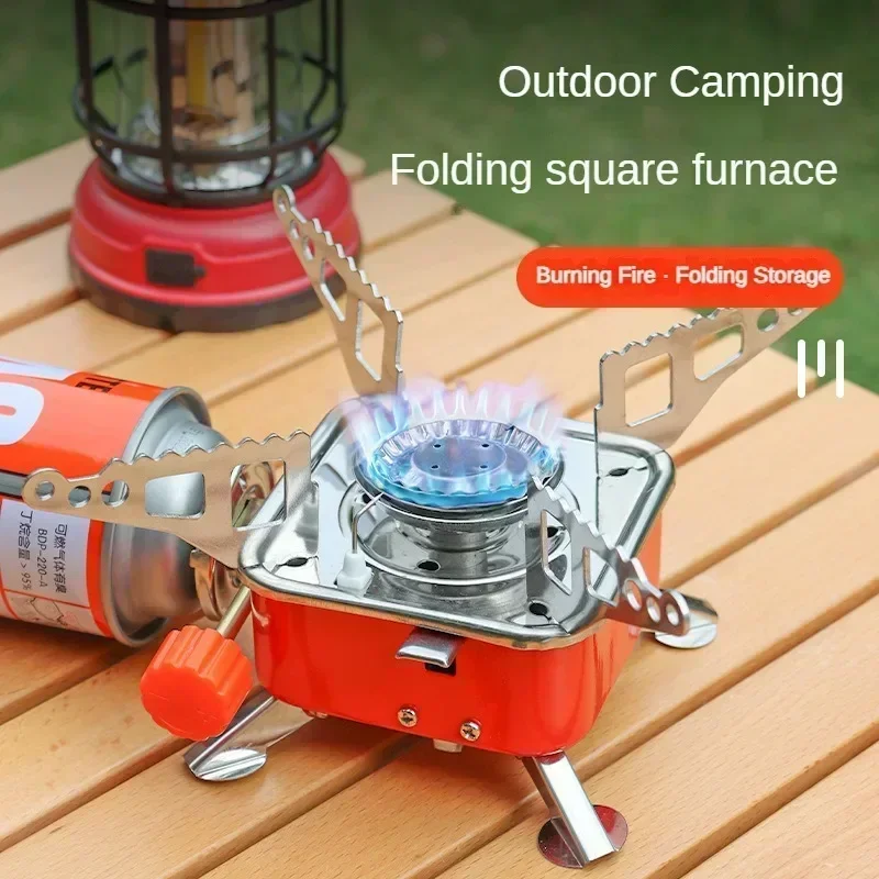 Portable Camping Gas Stove Mini Burner Cooker Foldable Windproof Cassette Stove Burner Hiking Picnic Cookware Barbecue BBQgrill