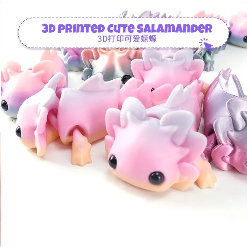 크리 에이 티브 3D 인쇄 해양 동물 그림 장난감 귀여운 도마뱀 그림 모델 공동 움직일 수있는 장난감 홈 장식 생일 선물