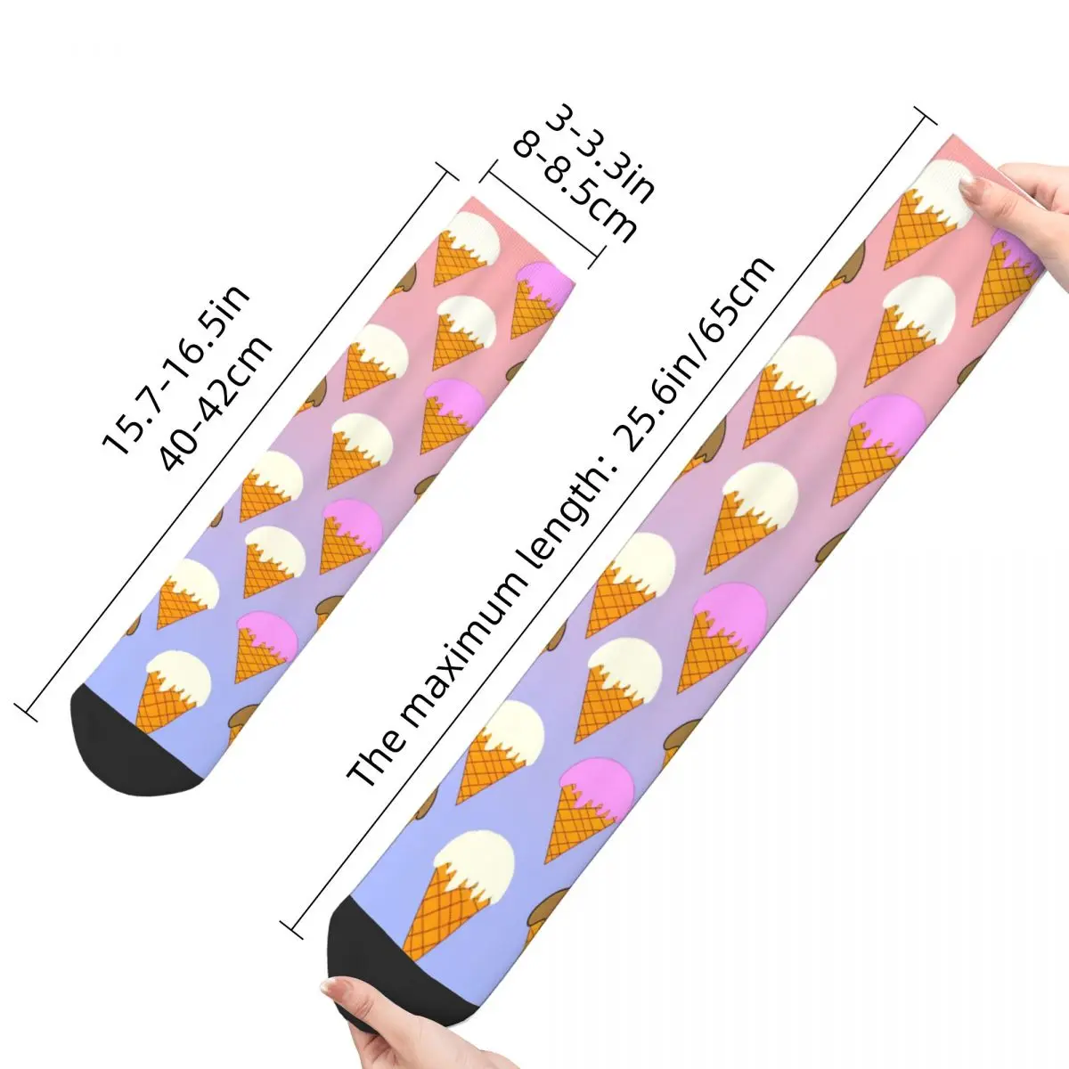 Pattern Colorful Ice Cream Kawaii Socks Shopping Cartoon Pattern Socks