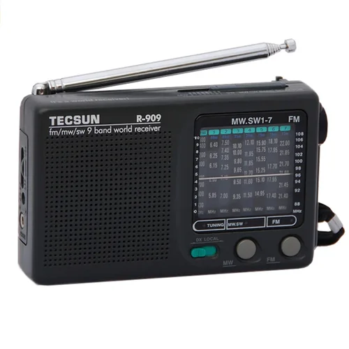 Imagen 2 del producto TECSUN R-909 AM/FM/SM/MW (9 bandas) Transmisión de receptor de radio multibanda con altavoz incorporado
