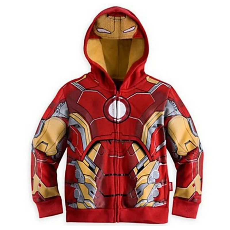 New models Marvel Sweatshirt Hulk Spider-Man Captain America Avengers Sweater Cartoon Top Zipper Hoodie Children's Clothes