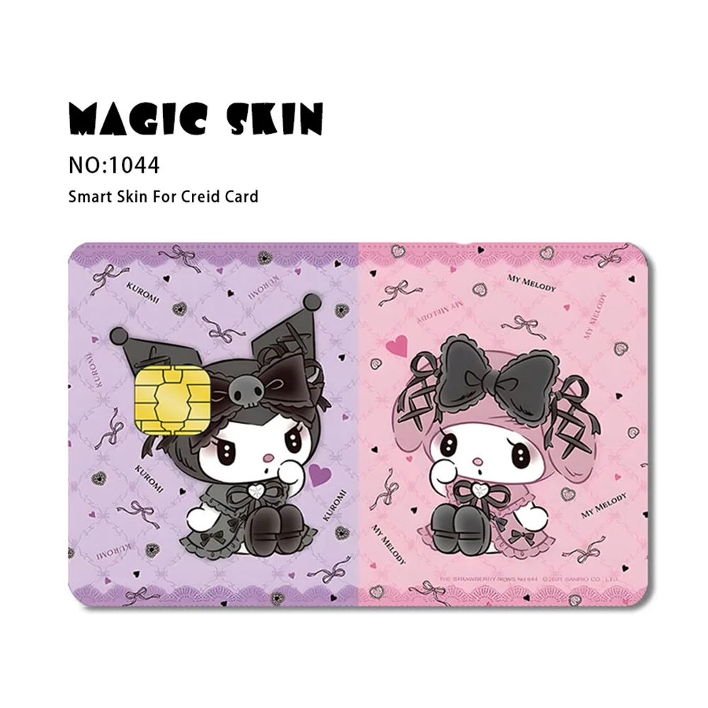 30+New Saniro Hello Kitty Cinnamoroll Melody Kuromi Pompompurin Cartoon PVC Film Skin Sticker for Debit Card Credit Bank Card