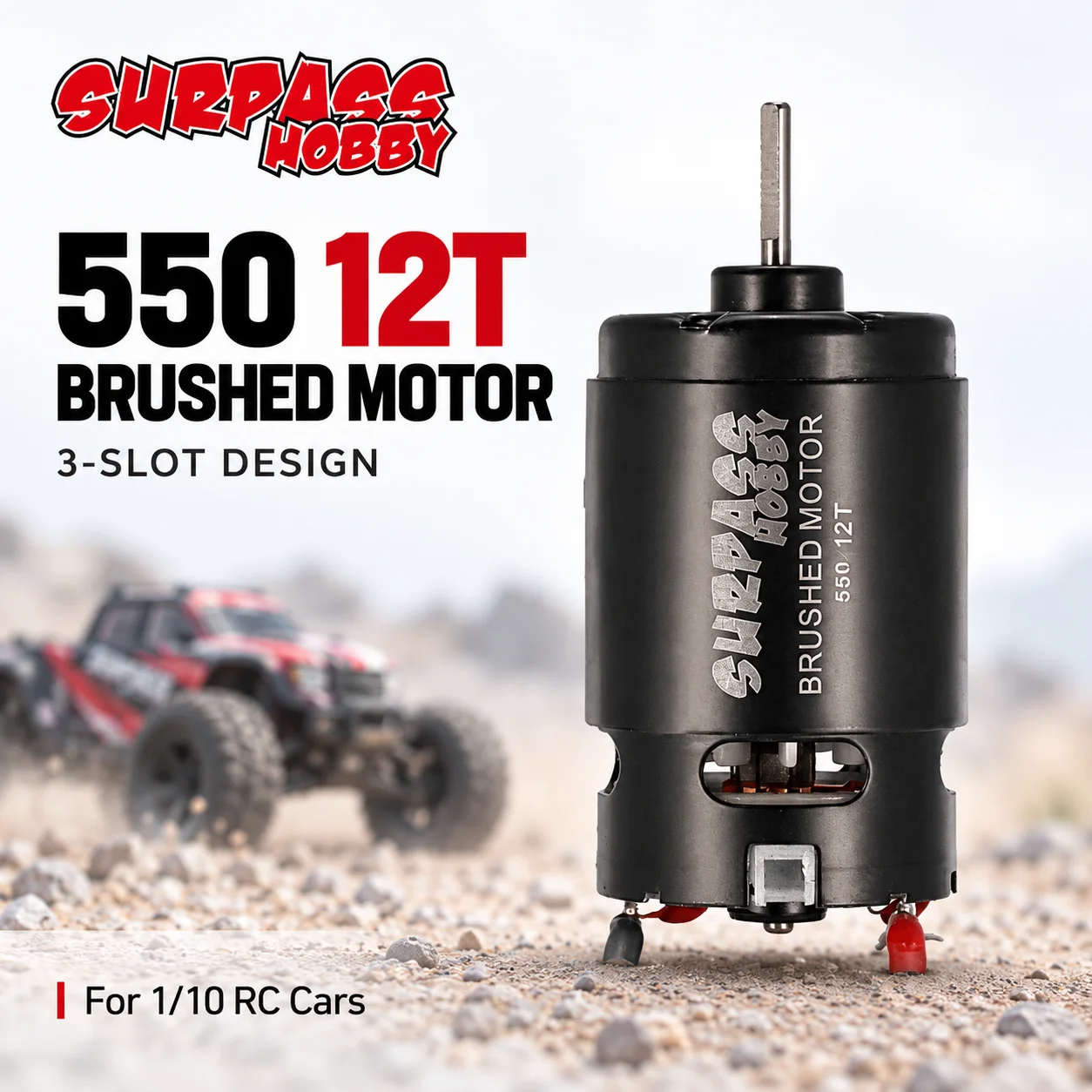 SURPASS HOBBY 550 Brushed Motor 12T 3 Slot High Speed  for 1/10 RC Car Truck Crawler Boat Traxxas HSP Tamiya ZD Racing Model