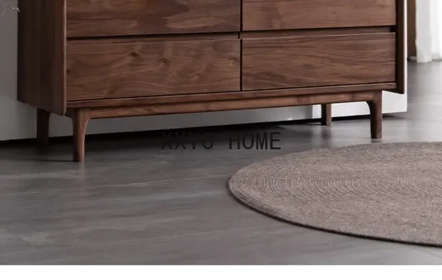 América do norte preto nogueira cômoda de seis gavetas armário de madeira maciça armário de armazenamento armário lateral nórdico parede do quarto