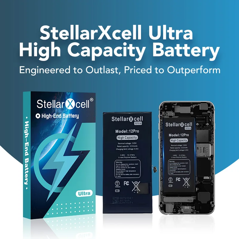 

Ultra Battery Replacement for iPhone StellarXcell 7 8Plus 11 Mini 13 15 X S XR IP14Pro Max 12 High Cpacity Cell + 7037 TI