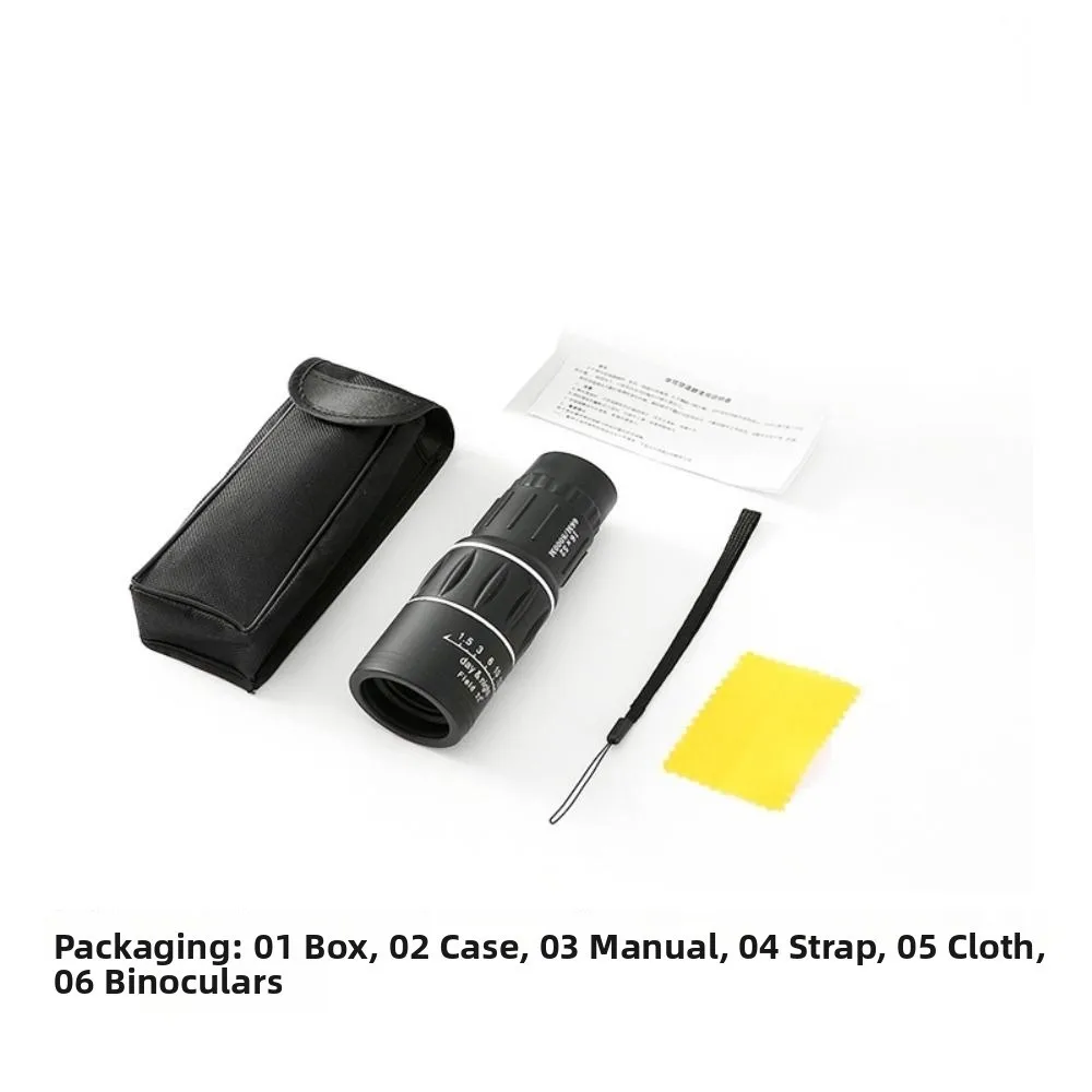 8XMagnification 16x52 Monocular Telescope Waterproof FMC Coating Dual Focus Telescope High Definition Manual Focus