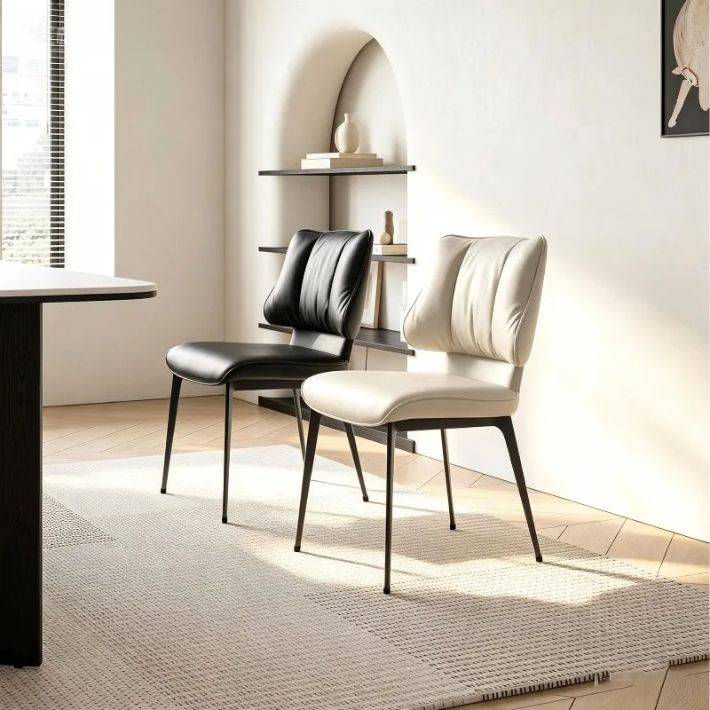 New Italian minimalist dining chair light luxury high sense simple backrest eating armrest home modern Internet celebrity chair