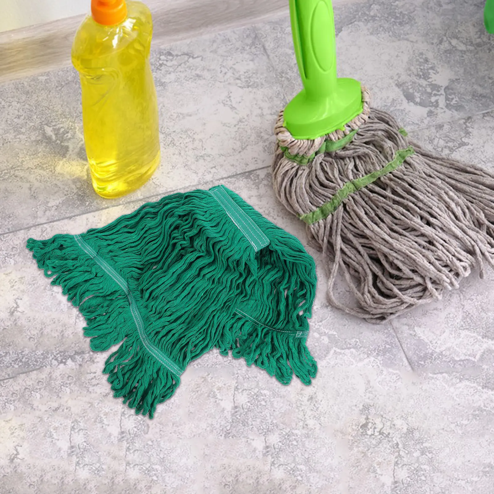 

2 шт. сменные насадки для швабры из хлопка, промышленные, многоразовые, съемные, для уборки пола на кухне и в ванной