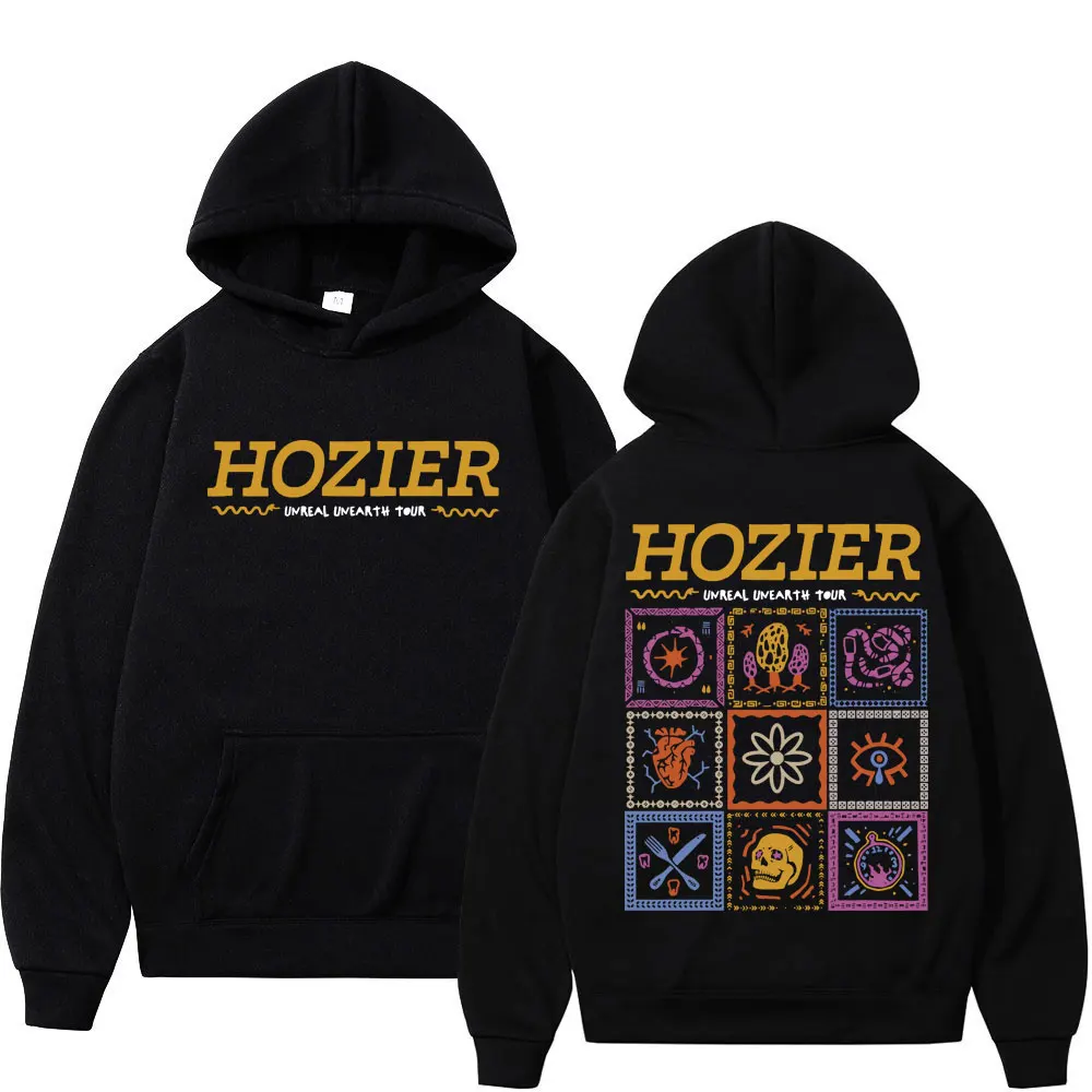 Singer Hozier Tour Double Sided Print Hoodies Fashion Rock Hip Hop Hooded Sweatshirts Harajuku Y2k Oversized Pullovers Unisex