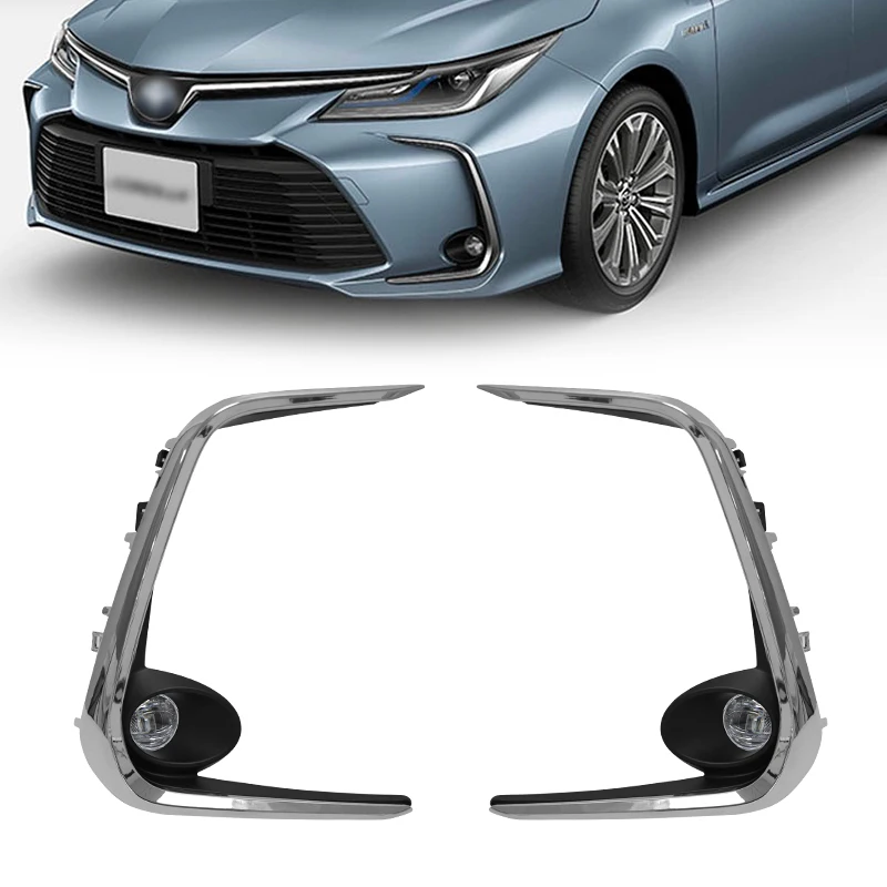 LED Daytime Running Lights Fog Lamp DRL for Toyota Corolla Sedan 2019 2020 2021 Wires Switch Relay Waterproof Chrome Trim