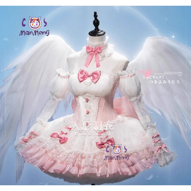

Tsukiyomi Utau Anime Shugo Chara Cosplay angel Costume Dress Sleeve Socks Props Wig Set Halloween Party Sweet Lolita Uniform