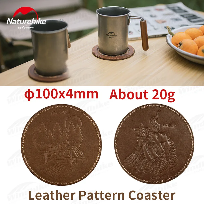 

Naturehike Ultralight Handmade Coaster 20g Tea Coffee Drink Cup Pad Placemats Leather Waterproof Heat Resistant Round Retro Mat