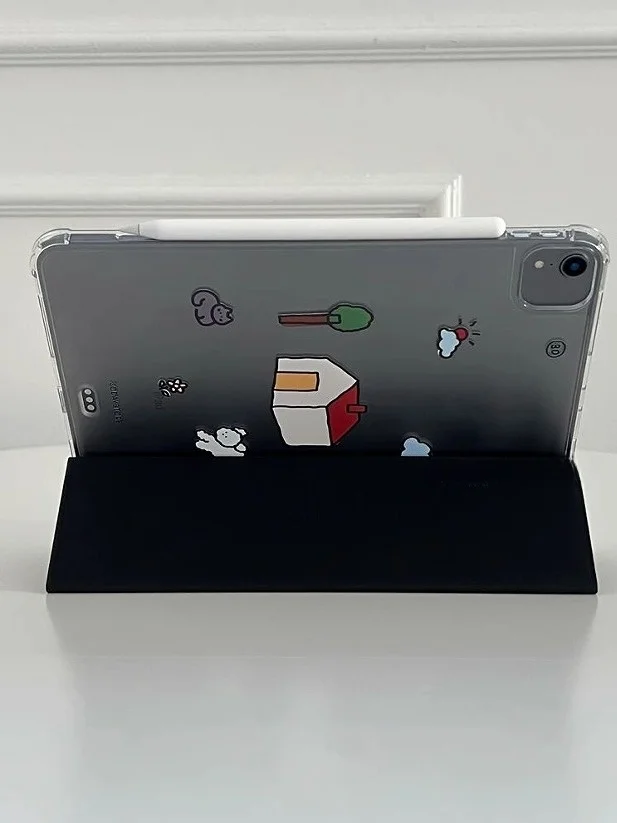 حافظة حماية لجهاز iPad برسوم كرتونية رائعة على شكل كلب وشمس متوافقة مع جهاز iPad Air5/ بوصة 2024، حافظة ناعمة مضادة للسقوط ...