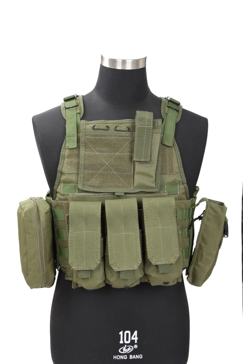 

Molle Tactical Vest With Magazine Pouches Storage Bag Combat Vest Airsoft Training Hunting Body Armor