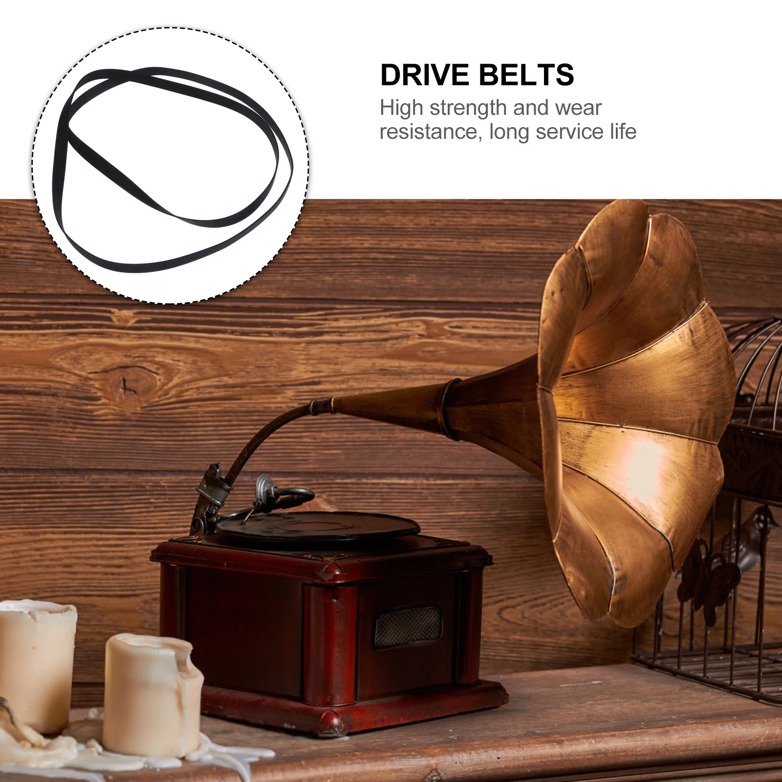 

3Pcs Belt for Turntable Replacement Sturdy Flexible Rubber Drive Easy Maintenance for Cassette Tape Machine and