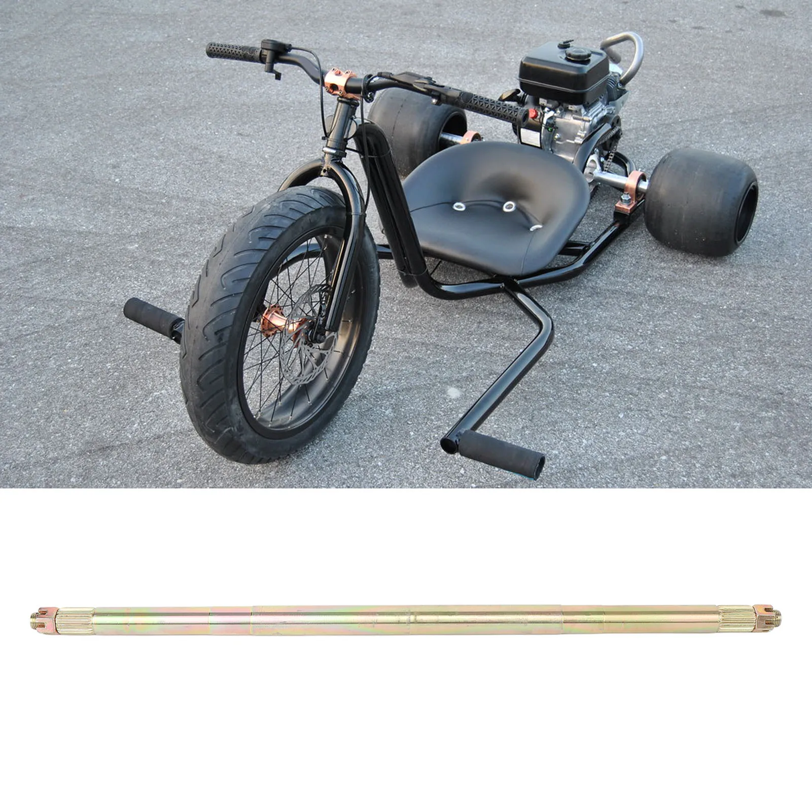 

26 Inch 23T Rear Live Axle Improve Riding Stability Steel Alloy High Strength for Go Kart Quad Drift Trike Rear Axle