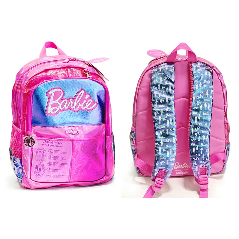 Barbie Smiggle Backpack for Children,Barbie Princess Wheel Schoolbag, Children's Knapsack, 3-16 Years Old Hot-selling Trolleys B