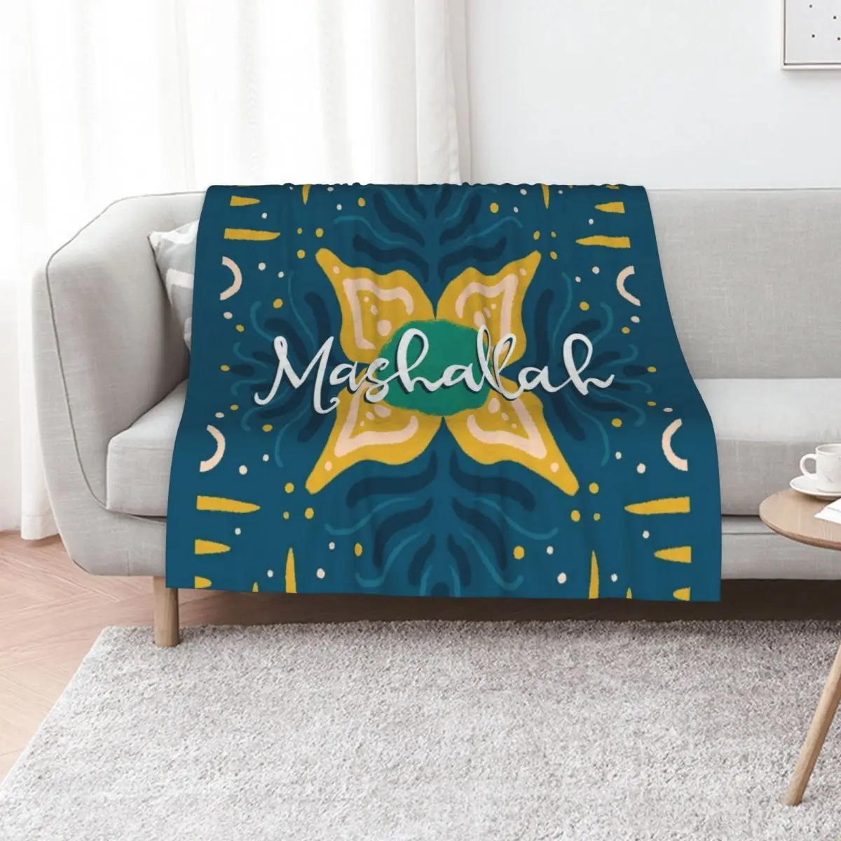 Mashallah ‘God Willed it’ Throw Blanket Softest Thins christmas decoration Comforter Blankets For Baby Luxury Thicken Blankets
