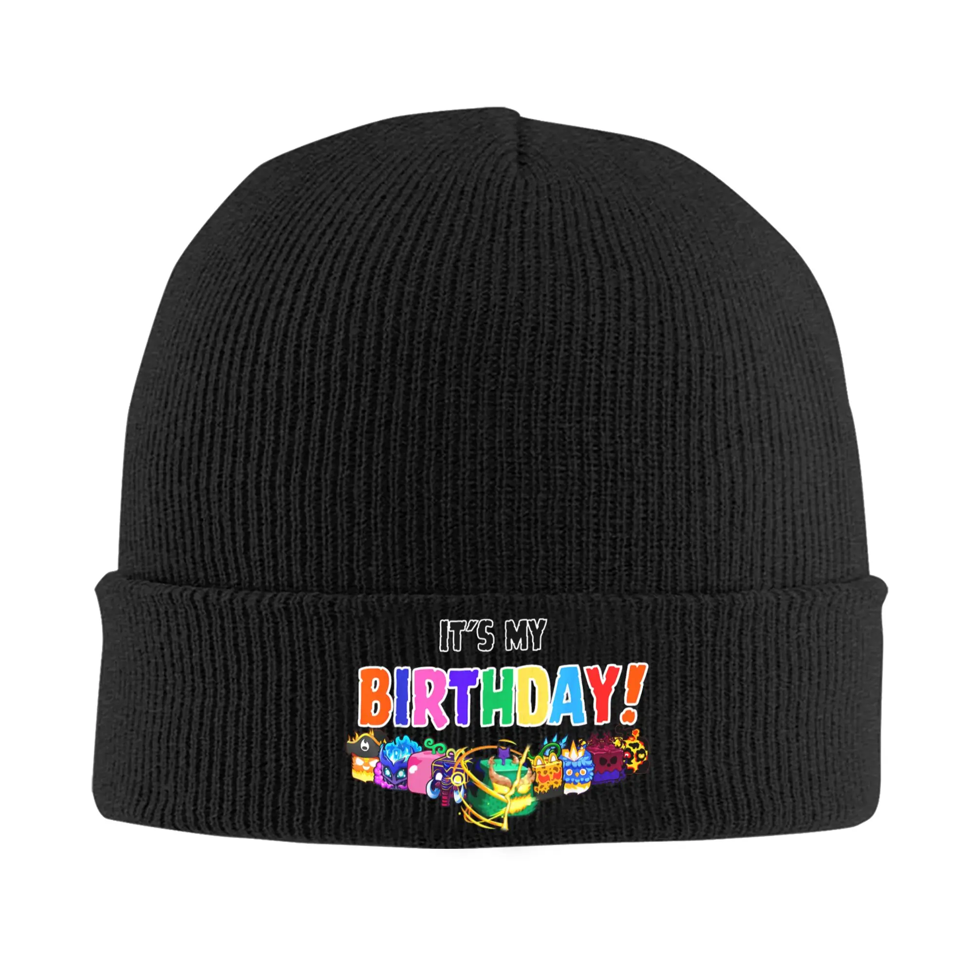 B-Blox Birthday Party Fruits Knit Hat Beanie Autumn Winter Hats Warm Unisex Street Game Cartoon Caps Men Women Gift