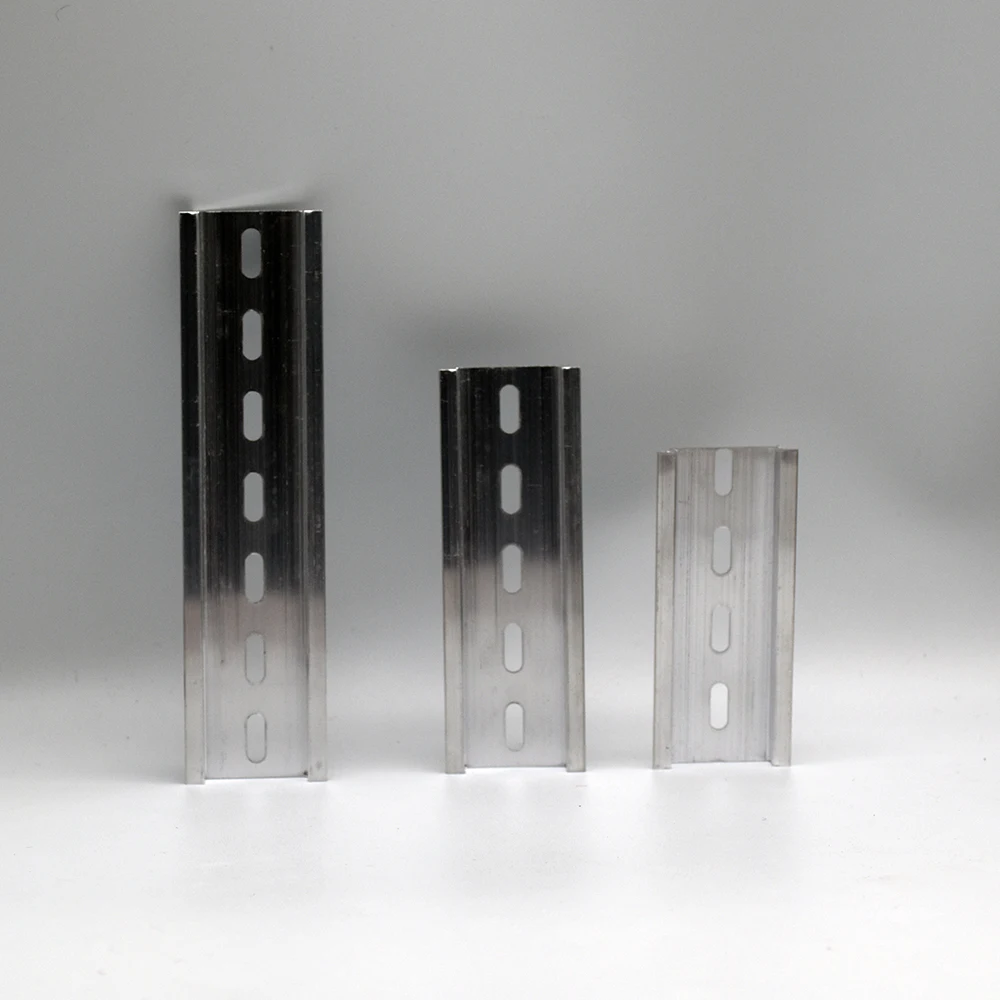 10PCS Universal Type 35mm Aluminum Slotted DIN Rail for C45 DZ47 Terminal Blocks Contactor Din Rail Terminal Blocks With sheath