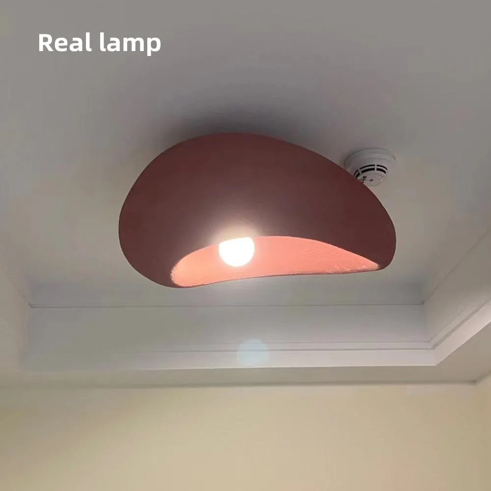 Lampu plafon Led Nordic Wabi Sabi, lampu langit-langit minimalis untuk ruang tamu, kamar tidur Modern, perlengkapan tempat lilin plafon Dekorasi Rumah