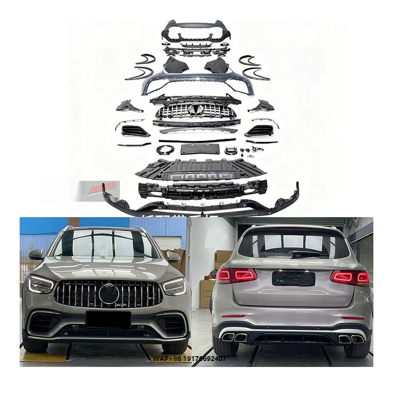 

ForMercedes Benz 20-22 GLC X253 Class GLC 200 260 300 to GLC63 forAMG Car Bumper Rear Diffuser Car Grille