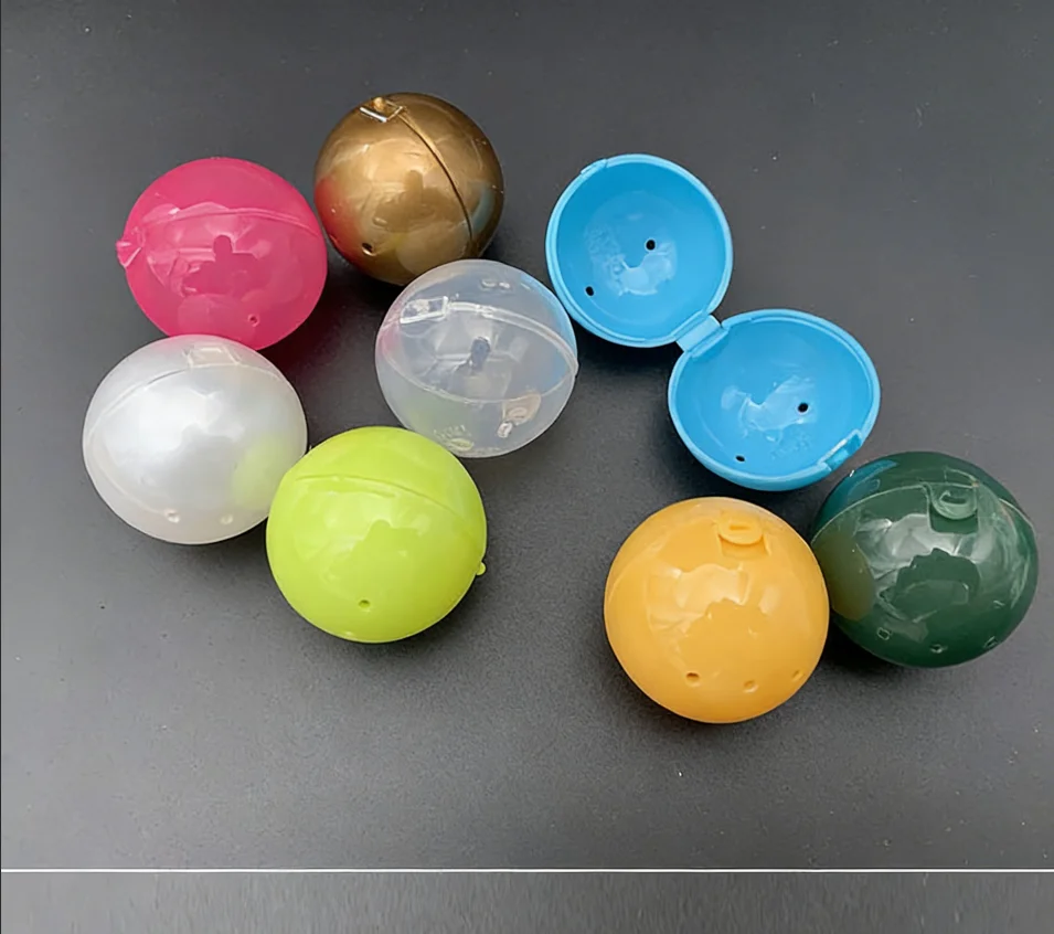 10/20Pcs 42mm Gashapon Shell Conjoined Hollow Ball Open lid Ball Plastic Lottery Ball Snap on Colored PP Ball for Party Games