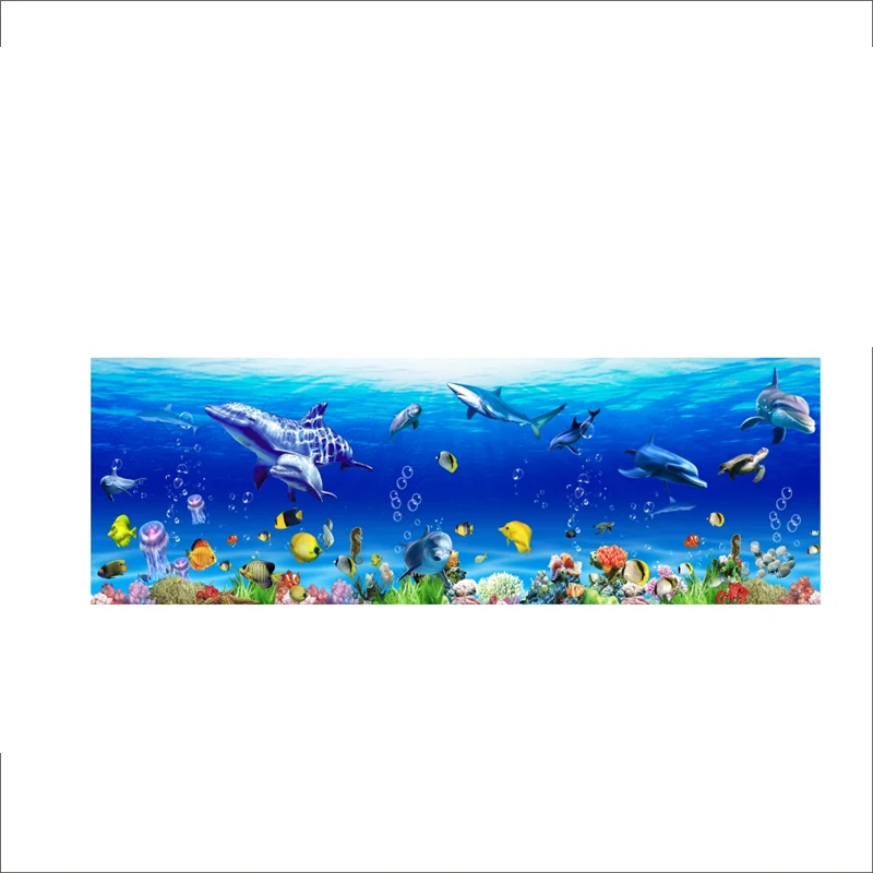 Fishes Under Sea Scenery Wall Sticker For Kindergarten Kids Room Baseboard Home Decoration Diy 3d Cartoon Mural Art Pvc Decal