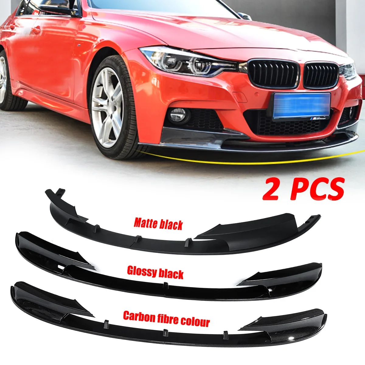 

Carbon Fiber Color Front Bumper Cover Lip Front Bumper Surface Only for BMW F30 3 Series M Style 2012-2018 Sports Version